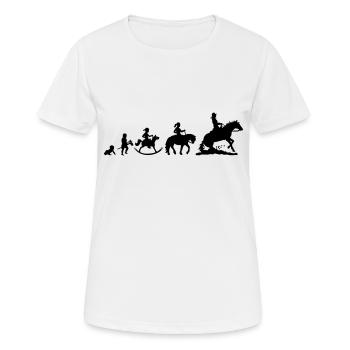 Evolution Girls Western Riding Westernreiter Shirt - Frauen T-Shirt atmungsaktiv - Weiß - Vorne - AI Model Female 172 dark (172cm)