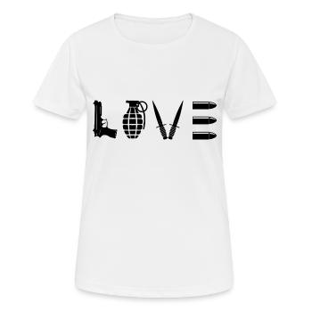 Love Army - Women's Breathable T-Shirt - white - Front - AI Model Female 172 dark (172cm)
