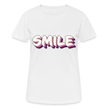 Smile word - Women's Breathable T-Shirt - white - Front - AI Model Female 172 dark (172cm)