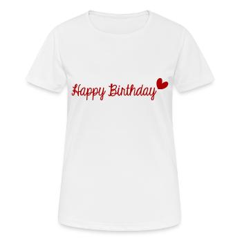 JAHRESTAG. ALLES GUTE ZUM GEBURTSTAG!. ALLES GUTE ZUM GEBURTSTAG! - Frauen T-Shirt atmungsaktiv - Weiß - Vorne - AI Model Female 172 dark (172cm)