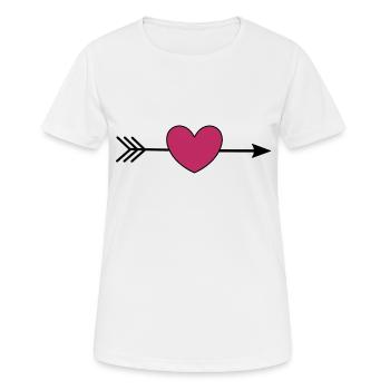 coeur violet avec flèche rouge violet Saint-Valentin - T-shirt respirant Femme - blanc - Devant - AI Model Female 172 dark (172cm)