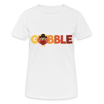 Gobble Truthahn Kinder Erntedankfest Thanksgiving - Frauen T-Shirt atmungsaktiv - Weiß - Vorne - AI Model Female 172 dark (172cm)