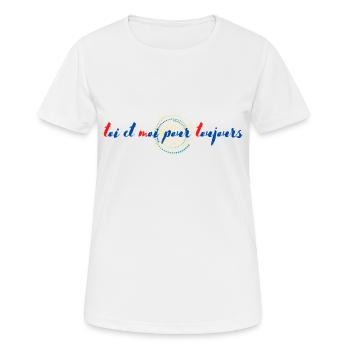toi et moi pour toujours - T-shirt respirant Femme - blanc - Devant - AI Model Female 172 dark (172cm)