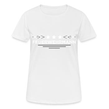 Feuerwehrmann Feuerwehr - Frauen T-Shirt atmungsaktiv - Weiß - Vorne - AI Model Female 172 dark (172cm)