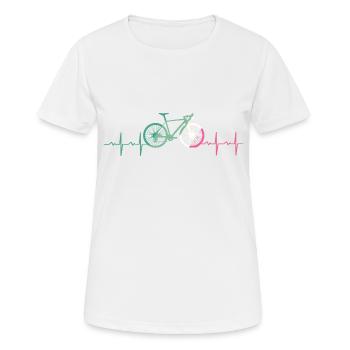 Vélo de montagne heartbeat - T-shirt respirant Femme - blanc - Devant - AI Model Female 172 dark (172cm)
