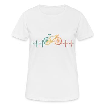 Vélo heartbeat course de vélo rétro - T-shirt respirant Femme - blanc - Devant - AI Model Female 172 dark (172cm)