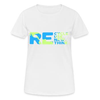 ReCycle ReUse ReNew ReThink - Frauen T-Shirt atmungsaktiv - Weiß - Vorne - AI Model Female 172 dark (172cm)