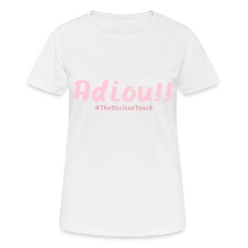 Adiou !! - T-shirt respirant Femme - blanc - Devant - AI Model Female 172 dark (172cm)