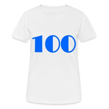 100. 100 YEARS. 100th ANNIVERSARY. 100 BIRTHDAY - Women's Breathable T-Shirt - white - Front - AI Model Female 172 dark (172cm)