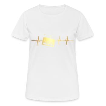 Heartbeat Kassette - Frauen T-Shirt atmungsaktiv - Weiß - Vorne - AI Model Female 172 dark (172cm)
