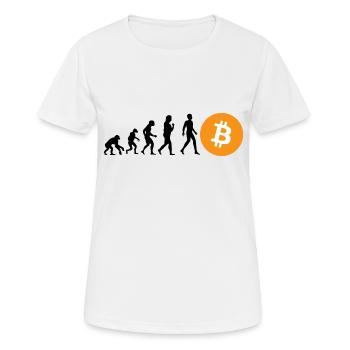 Évolution cryptographique du BTC Bitcoin - T-shirt respirant Femme - blanc - Devant - AI Model Female 172 dark (172cm)
