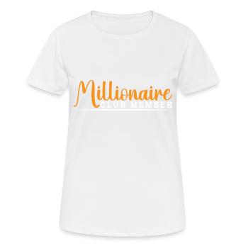 Millionaire Club Member 37 - Frauen T-Shirt atmungsaktiv - Weiß - Vorne - AI Model Female 172 dark (172cm)
