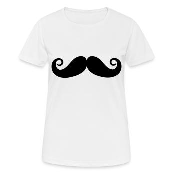 Moustache - T-shirt respirant Femme - blanc - Devant - AI Model Female 172 dark (172cm)