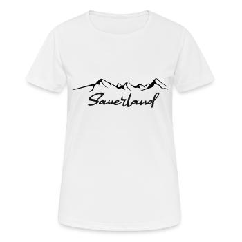 Autocollant Sauerland - T-shirt respirant Femme - blanc - Devant - AI Model Female 172 dark (172cm)