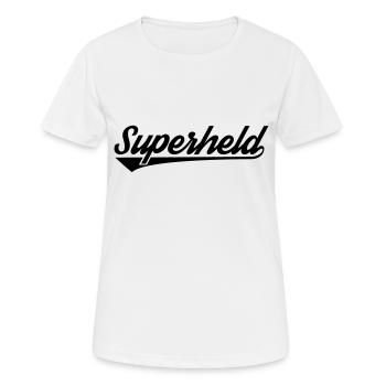 Superheld - Frauen T-Shirt atmungsaktiv - Weiß - Vorne - AI Model Female 172 dark (172cm)