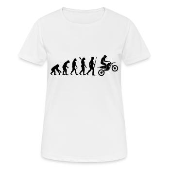 MOTORRAD EVOLUTION - Frauen T-Shirt atmungsaktiv - Weiß - Vorne - AI Model Female 172 dark (172cm)