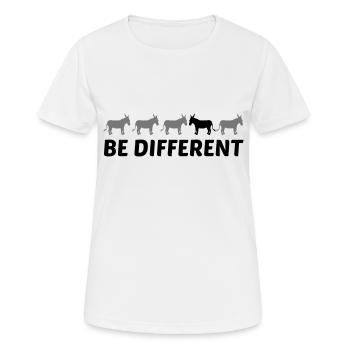 text anders be different esel pferd pony klein pac - Frauen T-Shirt atmungsaktiv - Weiß - Vorne - AI Model Female 172 dark (172cm)