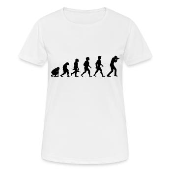 Evolution Photograf Fotograf Photoapparat Kamera - Frauen T-Shirt atmungsaktiv - Weiß - Vorne - AI Model Female 172 dark (172cm)