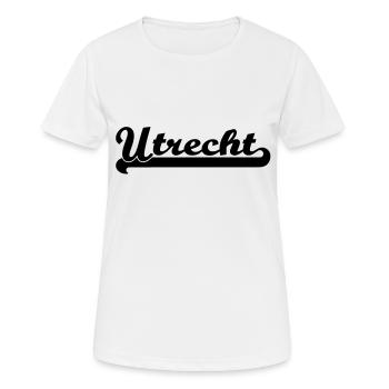 écrit Utrecht - T-shirt respirant Femme - blanc - Devant - AI Model Female 172 dark (172cm)