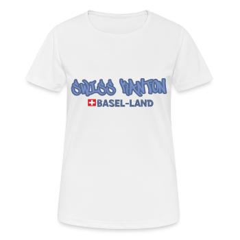 Cantonal T-Shirt Basel Land print and design - Women's Breathable T-Shirt - white - Front - AI Model Female 172 dark (172cm)