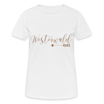 Westerwald - Frauen T-Shirt atmungsaktiv - Weiß - Vorne - AI Model Female 172 dark (172cm)