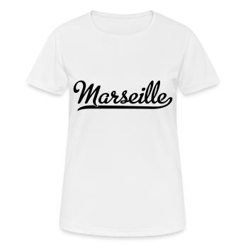 Marseille - T-shirt respirant Femme - blanc - Devant - AI Model Female 172 dark (172cm)