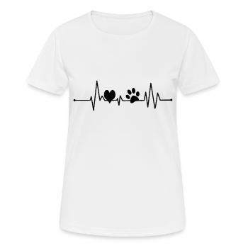 Coeur d’impression de patte pour tous les amoureux d’animal/chat/chien d’animal familier - T-shirt respirant Femme - blanc - Devant - AI Model Female 172 dark (172cm)
