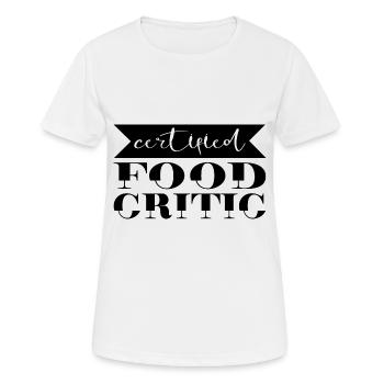 Critique gastronomique certifiée - T-shirt respirant Femme - blanc - Devant - AI Model Female 172 dark (172cm)