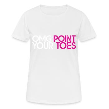 Omg Point Your Toes 7 - Frauen T-Shirt atmungsaktiv - Weiß - Vorne - AI Model Female 172 dark (172cm)