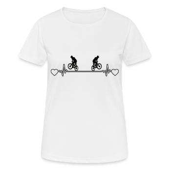 Fahrrad Radeln Radfahren Mountainbike Fahrradtour - Frauen T-Shirt atmungsaktiv - Weiß - Vorne - AI Model Female 172 dark (172cm)