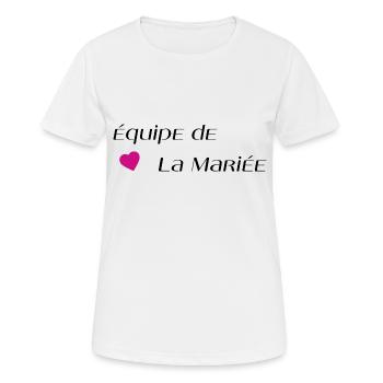 Équipe de la mariée - T-shirt respirant Femme - blanc - Devant - AI Model Female 172 dark (172cm)