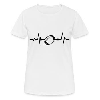Fréquence cardiaque du football - T-shirt respirant Femme - blanc - Devant - AI Model Female 172 dark (172cm)
