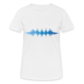Music audio wave / sound wave / audio frequency - Women's Breathable T-Shirt - white - Front - AI Model Female 172 dark (172cm)
