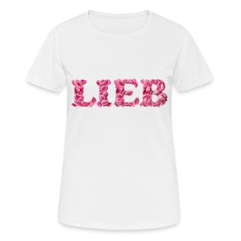 Lieb mit Rosenblättern geschrieben - Frauen T-Shirt atmungsaktiv - Weiß - Vorne - AI Model Female 172 dark (172cm)