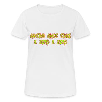 Causer le chaos depuis 2020 Dicton amusant - T-shirt respirant Femme - blanc - Devant - AI Model Female 172 dark (172cm)