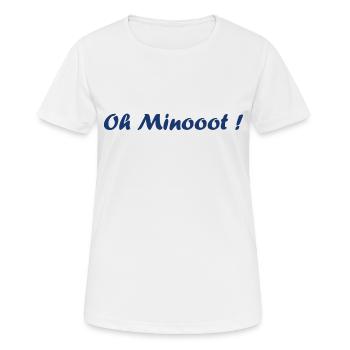 oh minot - T-shirt respirant Femme - blanc - Devant - AI Model Female 172 dark (172cm)