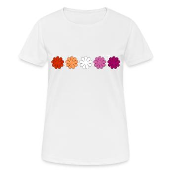 Dezente Lesbian Pride Blumen - Frauen T-Shirt atmungsaktiv - Weiß - Vorne - AI Model Female 172 dark (172cm)