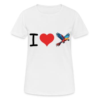 J’aime la citation d’oiseau perroquet - Pet Design - T-shirt respirant Femme - blanc - Devant - AI Model Female 172 dark (172cm)