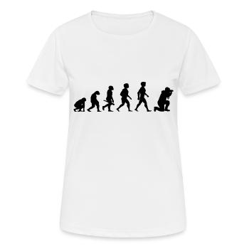 Evolution Photograf Fotograf Photoapparat Kamera - Frauen T-Shirt atmungsaktiv - Weiß - Vorne - AI Model Female 172 dark (172cm)