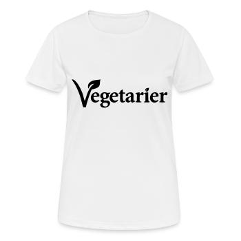 Vegetarier - Frauen T-Shirt atmungsaktiv - Weiß - Vorne - AI Model Female 172 dark (172cm)