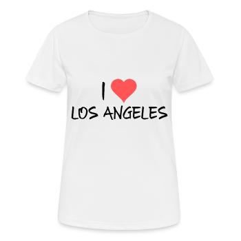 Los Angeles - Frauen T-Shirt atmungsaktiv - Weiß - Vorne - AI Model Female 172 dark (172cm)