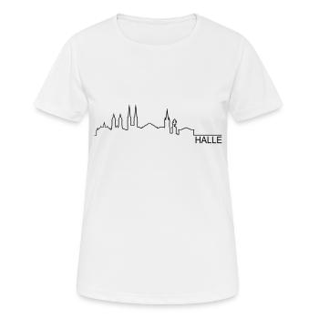 Skyline Halle - Frauen T-Shirt atmungsaktiv - Weiß - Vorne - AI Model Female 172 dark (172cm)