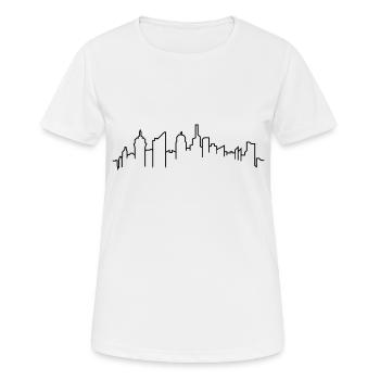 silhouette ligne ville métropole silhouette contour hau - T-shirt respirant Femme - blanc - Devant - AI Model Female 172 dark (172cm)