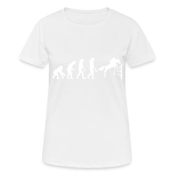 Reitsport Reiten Evolution Pferd Reiterin Geschenk - Frauen T-Shirt atmungsaktiv - Weiß - Vorne - AI Model Female 172 dark (172cm)