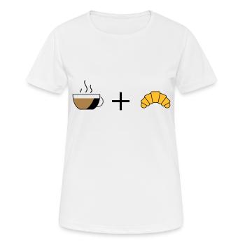 Café et croissant - T-shirt respirant Femme - blanc - Devant - AI Model Female 172 dark (172cm)