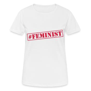 feminist - Frauen T-Shirt atmungsaktiv - Weiß - Vorne - AI Model Female 172 dark (172cm)