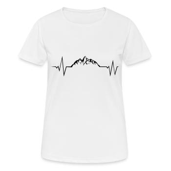 mountains puls - Frauen T-Shirt atmungsaktiv - Weiß - Vorne - AI Model Female 172 dark (172cm)