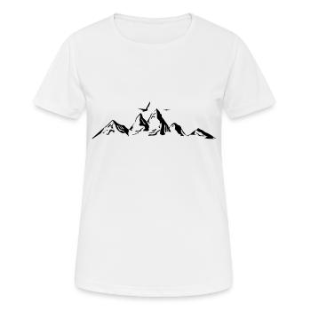 BERGE Gebirge Landschaft Silhouette Panorama - Frauen T-Shirt atmungsaktiv - Weiß - Vorne - AI Model Female 172 dark (172cm)