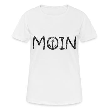 Moin Hamburger - Frauen T-Shirt atmungsaktiv - Weiß - Vorne - AI Model Female 172 dark (172cm)