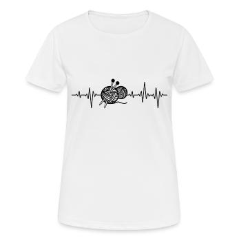 Häklerin Crochet Tricot couture laine battement de coeur - T-shirt respirant Femme - blanc - Devant - AI Model Female 172 dark (172cm)